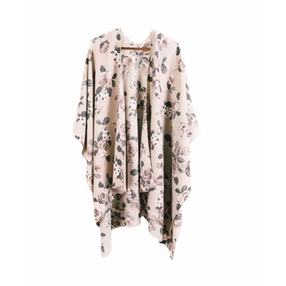 LC Lauren Conrad Pink Rose Oversized Scarf Shawl Pashmina Wrap - Picture 2 of 4